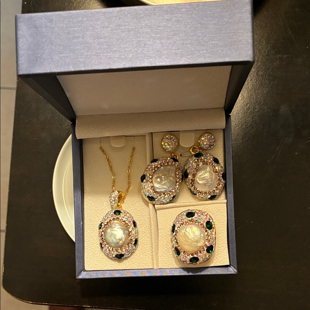 18K Gold Plated Necklace with Pearl Accents